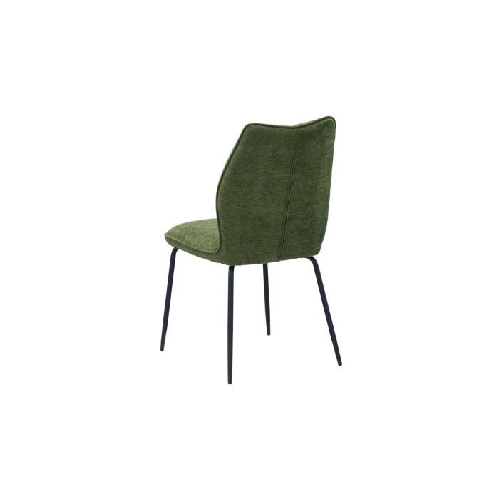 Lot de 2 chaises LIVARA – Tissu vert – Pieds métal – Design compact – Élégance naturelle et contemporaine 