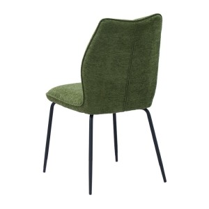 Lot de 2 chaises LIVARA – Tissu vert – Pieds métal – Design compact – Élégance naturelle et contemporaine 