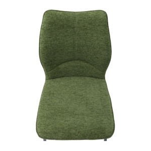 Lot de 2 chaises LIVARA – Tissu vert – Pieds métal – Design compact – Élégance naturelle et contemporaine 