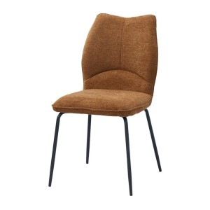 Lot de 2 chaises LIVARA – Tissu rouille – Pieds métal – Design compact – Élégance chaleureuse et tendance 