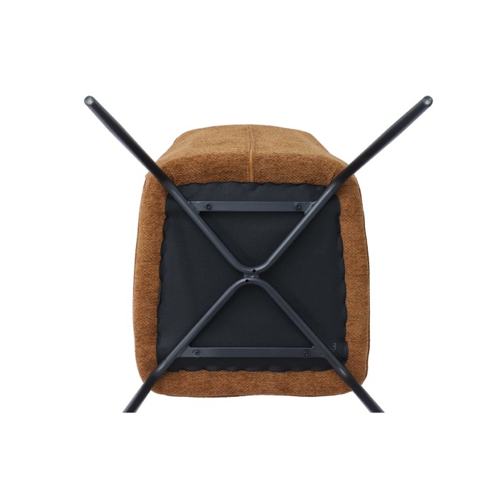 Lot de 2 chaises LIVARA – Tissu rouille – Pieds métal – Design compact – Élégance chaleureuse et tendance 