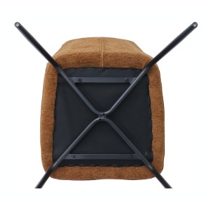 Lot de 2 chaises LIVARA – Tissu rouille – Pieds métal – Design compact – Élégance chaleureuse et tendance 