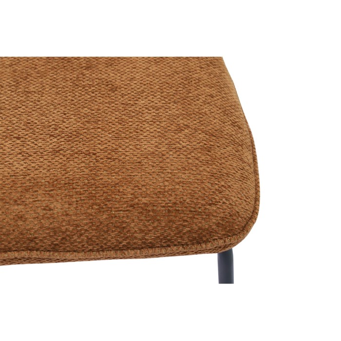 Lot de 2 chaises LIVARA – Tissu rouille – Pieds métal – Design compact – Élégance chaleureuse et tendance 