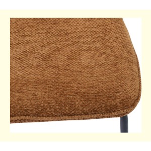 Lot de 2 chaises LIVARA – Tissu rouille – Pieds métal – Design compact – Élégance chaleureuse et tendance 