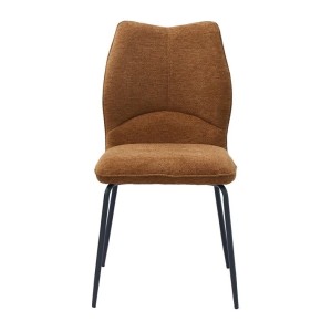 Lot de 2 chaises LIVARA – Tissu rouille – Pieds métal – Design compact – Élégance chaleureuse et tendance 