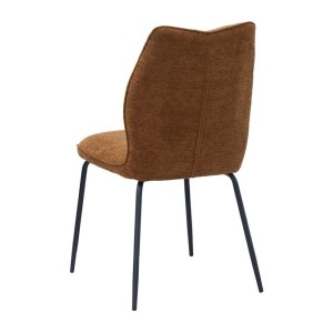 Lot de 2 chaises LIVARA – Tissu rouille – Pieds métal – Design compact – Élégance chaleureuse et tendance 