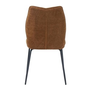 Lot de 2 chaises LIVARA – Tissu rouille – Pieds métal – Design compact – Élégance chaleureuse et tendance 