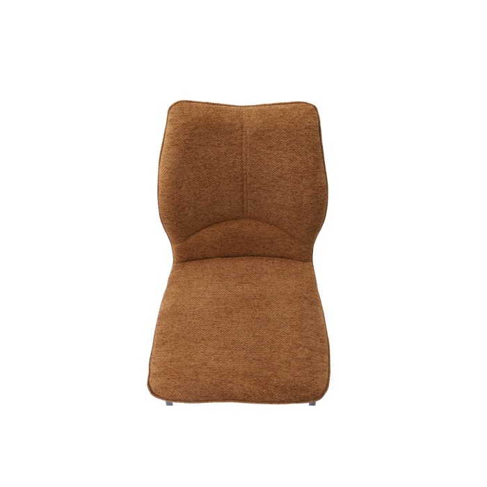 Lot de 2 chaises LIVARA – Tissu rouille – Pieds métal – Design compact – Élégance chaleureuse et tendance 