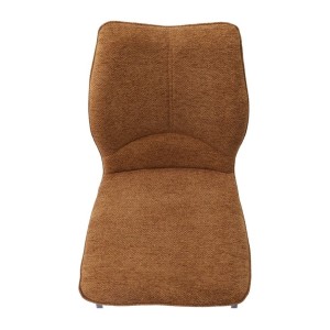 Lot de 2 chaises LIVARA – Tissu rouille – Pieds métal – Design compact – Élégance chaleureuse et tendance 