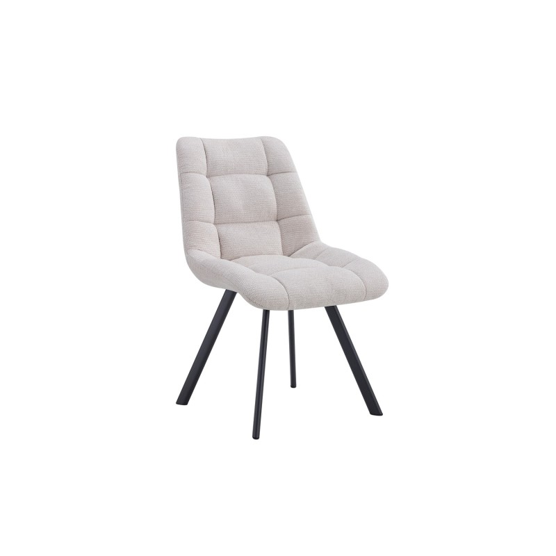 Lot de 2 chaises VELMIA – Tissu beige – Pieds métal – Design élégant – Assise confortable et moderne 