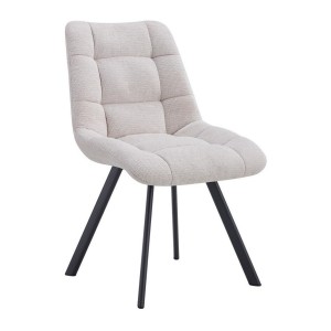 Lot de 2 chaises VELMIA – Tissu beige – Pieds métal – Design élégant – Assise confortable et moderne 