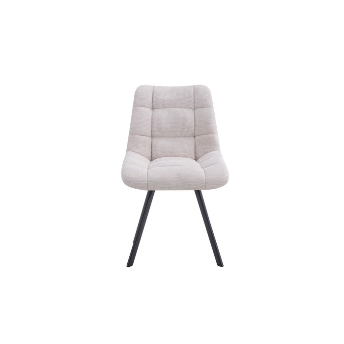 Lot de 2 chaises VELMIA – Tissu beige – Pieds métal – Design élégant – Assise confortable et moderne 