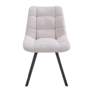 Lot de 2 chaises VELMIA – Tissu beige – Pieds métal – Design élégant – Assise confortable et moderne 