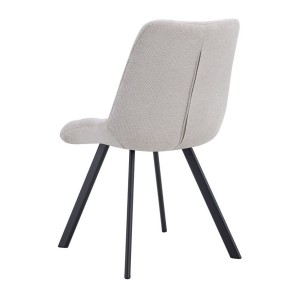 Lot de 2 chaises VELMIA – Tissu beige – Pieds métal – Design élégant – Assise confortable et moderne 