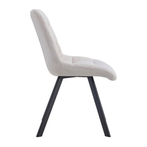 Lot de 2 chaises VELMIA – Tissu beige – Pieds métal – Design élégant – Assise confortable et moderne 