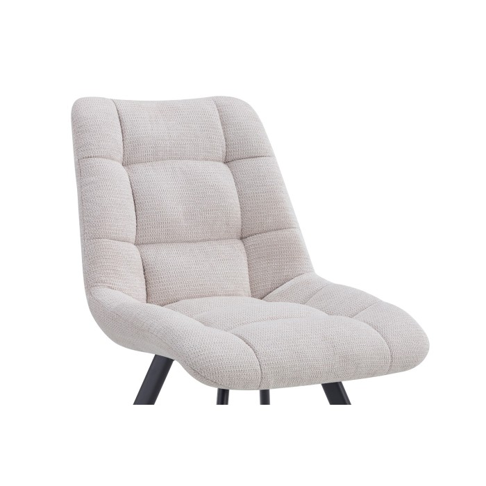 Lot de 2 chaises VELMIA – Tissu beige – Pieds métal – Design élégant – Assise confortable et moderne 