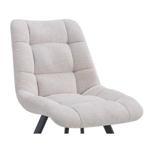 Lot de 2 chaises VELMIA – Tissu beige – Pieds métal – Design élégant – Assise confortable et moderne 