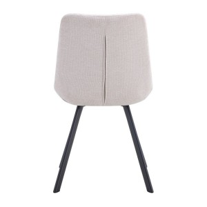 Lot de 2 chaises VELMIA – Tissu beige – Pieds métal – Design élégant – Assise confortable et moderne 