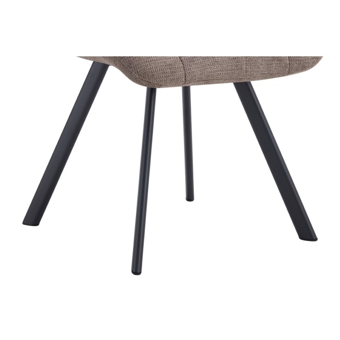 Lot de 2 chaises VELMIA – Tissu poivre – Pieds métal – Design moderne – Élégance naturelle et contrastée 