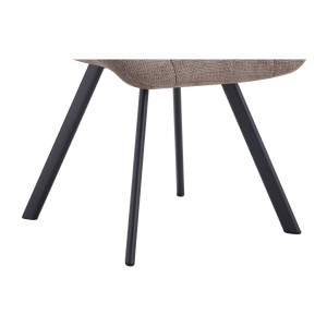 Lot de 2 chaises VELMIA – Tissu poivre – Pieds métal – Design moderne – Élégance naturelle et contrastée 