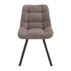 Lot de 2 chaises VELMIA – Tissu poivre – Pieds métal – Design moderne – Élégance naturelle et contrastée 