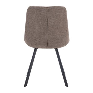 Lot de 2 chaises VELMIA – Tissu poivre – Pieds métal – Design moderne – Élégance naturelle et contrastée 