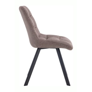 Lot de 2 chaises VELMIA – Tissu poivre – Pieds métal – Design moderne – Élégance naturelle et contrastée 