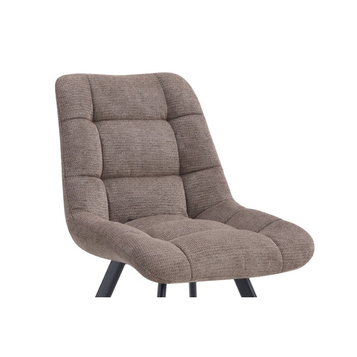 Lot de 2 chaises VELMIA – Tissu poivre – Pieds métal – Design moderne – Élégance naturelle et contrastée 