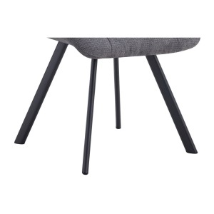 Lot de 2 chaises VELMIA – Tissu gris foncé – Pieds métal – Design compact – Élégance moderne et sobre 