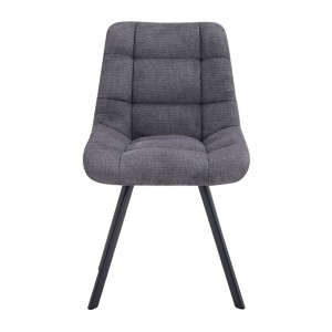Lot de 2 chaises VELMIA – Tissu gris foncé – Pieds métal – Design compact – Élégance moderne et sobre 