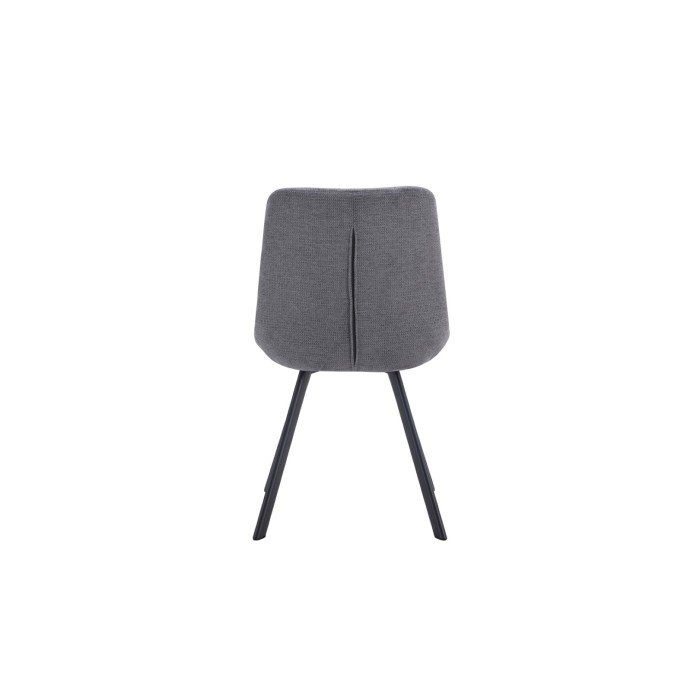 Lot de 2 chaises VELMIA – Tissu gris foncé – Pieds métal – Design compact – Élégance moderne et sobre 