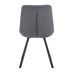 Lot de 2 chaises VELMIA – Tissu gris foncé – Pieds métal – Design compact – Élégance moderne et sobre 