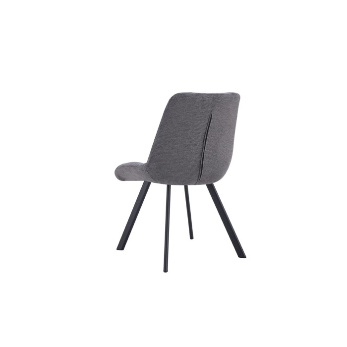 Lot de 2 chaises VELMIA – Tissu gris foncé – Pieds métal – Design compact – Élégance moderne et sobre 
