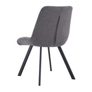 Lot de 2 chaises VELMIA – Tissu gris foncé – Pieds métal – Design compact – Élégance moderne et sobre 