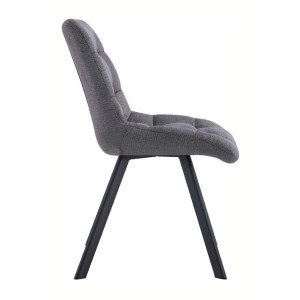 Lot de 2 chaises VELMIA – Tissu gris foncé – Pieds métal – Design compact – Élégance moderne et sobre 