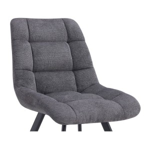 Lot de 2 chaises VELMIA – Tissu gris foncé – Pieds métal – Design compact – Élégance moderne et sobre 