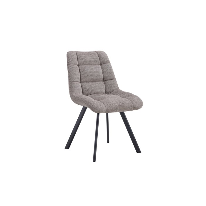 Lot de 2 chaises VELMIA – Tissu gris clair – Pieds métal – Design moderne – Élégance douce et lumineuse 