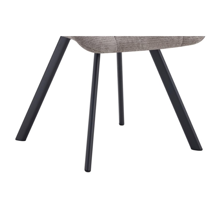 Lot de 2 chaises VELMIA – Tissu gris clair – Pieds métal – Design moderne – Élégance douce et lumineuse 