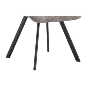 Lot de 2 chaises VELMIA – Tissu gris clair – Pieds métal – Design moderne – Élégance douce et lumineuse 