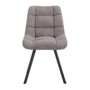 Lot de 2 chaises VELMIA – Tissu gris clair – Pieds métal – Design moderne – Élégance douce et lumineuse 