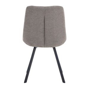 Lot de 2 chaises VELMIA – Tissu gris clair – Pieds métal – Design moderne – Élégance douce et lumineuse 