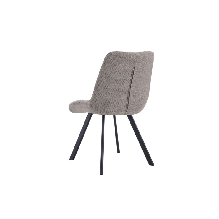 Lot de 2 chaises VELMIA – Tissu gris clair – Pieds métal – Design moderne – Élégance douce et lumineuse 