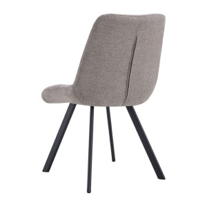 Lot de 2 chaises VELMIA – Tissu gris clair – Pieds métal – Design moderne – Élégance douce et lumineuse 