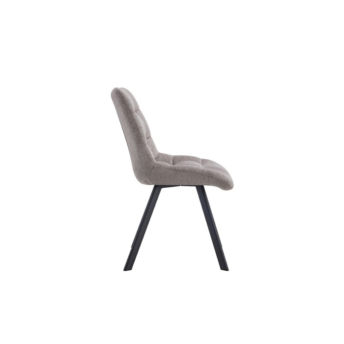 Lot de 2 chaises VELMIA – Tissu gris clair – Pieds métal – Design moderne – Élégance douce et lumineuse 