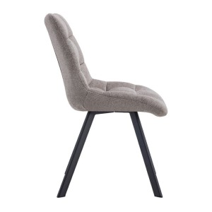 Lot de 2 chaises VELMIA – Tissu gris clair – Pieds métal – Design moderne – Élégance douce et lumineuse 