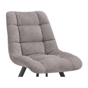 Lot de 2 chaises VELMIA – Tissu gris clair – Pieds métal – Design moderne – Élégance douce et lumineuse 