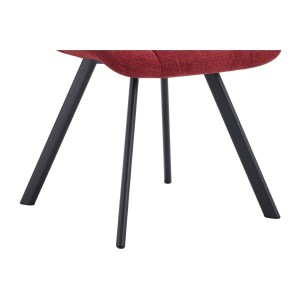 Lot de 2 chaises VELMIA – Tissu rouge – Pieds métal – Design audacieux – Confort compact et robuste 