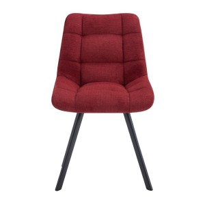 Lot de 2 chaises VELMIA – Tissu rouge – Pieds métal – Design audacieux – Confort compact et robuste 