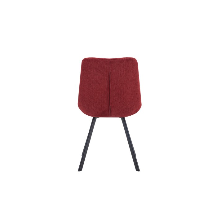 Lot de 2 chaises VELMIA – Tissu rouge – Pieds métal – Design audacieux – Confort compact et robuste 