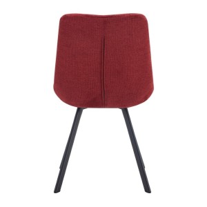 Lot de 2 chaises VELMIA – Tissu rouge – Pieds métal – Design audacieux – Confort compact et robuste 